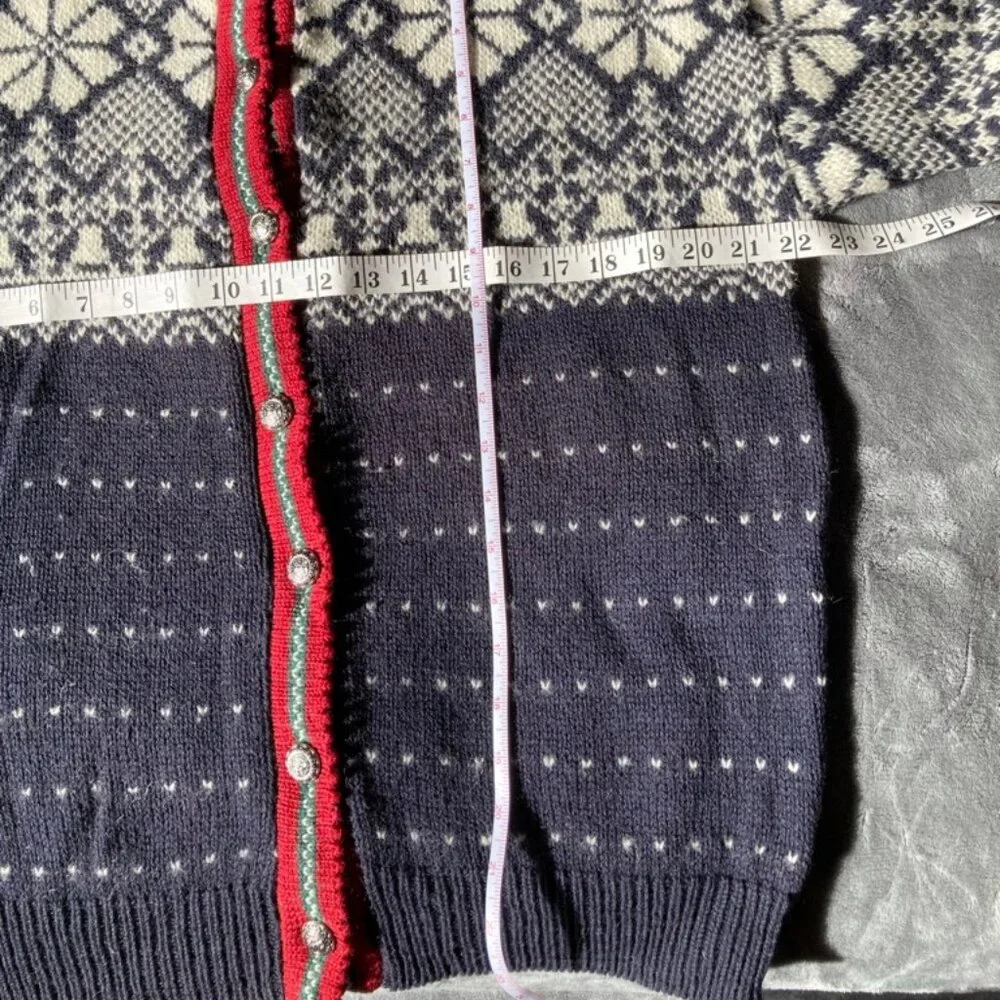 REI WOOL Cardigan vintage nordic - Picture 4 of 4